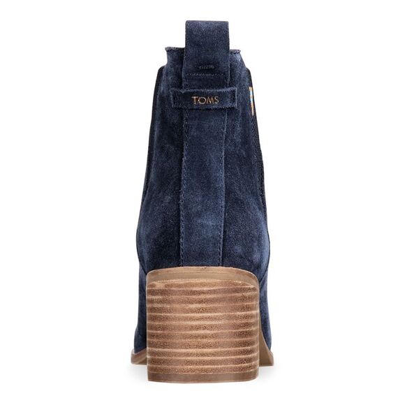 NWT TOMS Womens Navy Gored Sides Esme Round Toe Block Heel Booties 11 - Picture 2 of 5